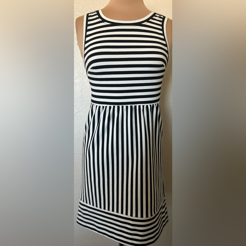 INC International Concepts Black and White Striped Mini Dress